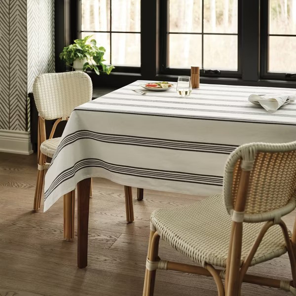 The Borrow Bar - Navy Striped Tablecloth